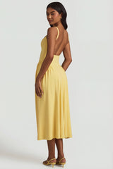 Modal A-Line Midaxi Dress in Pastel Yellow