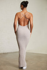 Low Back Maxi Dress in Chocolate