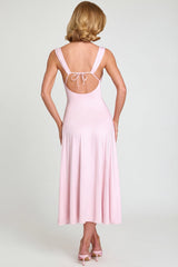 Sweetheart-Neck Ruched Midaxi Dress in Blush