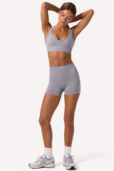 Super Sculpt Seamless Mini Shorts in Grey Marl