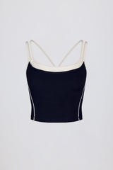 Soft Active Layered Tank Top in Midnight