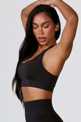 Cut Out Define Luxe Sports Bra in Black