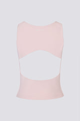 Soft Active Boat-Neck Open-Back Tank Top in Ballet Pink