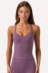 Soft Active Sweetheart-Neck Tank Top in Dusk