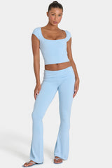 ButterCloud™ Flared Leggings in Sky
