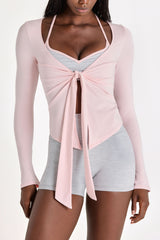 ButterCloud™ Tie-Front Top in Blush
