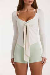 ButterCloud™ Tie-Front Top in Coconut