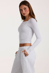ButterCloud™ Layered Top in Grey Marl