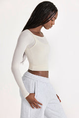 ButterCloud™ Layered Top in Coconut