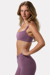 Soft Active Seam-Detail Sports Bra in Dusk