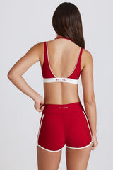 Soft Active Contrast Mini Shorts in Chilli