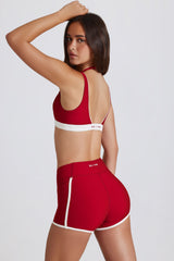 Soft Active Contrast Mini Shorts in Chilli