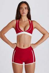 Soft Active Contrast Mini Shorts in Chilli
