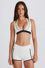 Soft Active Contrast Mini Shorts in Coconut