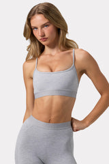 Soft Active Cross-Back Sports Bra in Grey Marl
