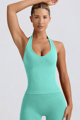 Define Luxe Halterneck Tank Top in Mint