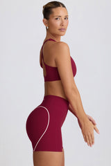 Soft Active Mini Shorts in Burgundy