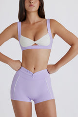 Soft Active Twist-Front Sports Bra in Lavender