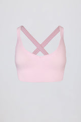 Super Sculpt Seamless Crossback Sports Bra in Soft Pink
