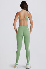 Soft Active Twist-Front Leggings in Jade