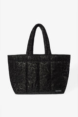 Waterproof Puffer Tote Bag in Black