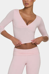 ButterCloud™ 3/4 Sleeve Top in Blush