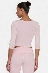 ButterCloud™ 3/4 Sleeve Top in Blush