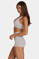 Soft Active Mini Shorts in Grey Marl