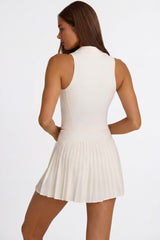 Soft Active Polo Crop Top in Coconut