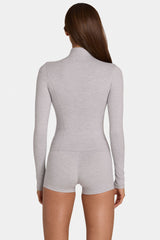 Soft Active Zip-Up Jacket in Grey Marl