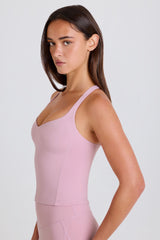 Crossback Longline Tank Top in Mauve
