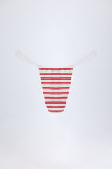 Ruched Cheeky Bikini Bottoms in Cherry Red
