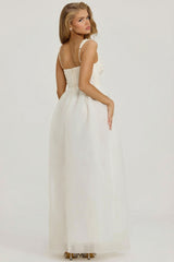 Embellished Corset Gown in White