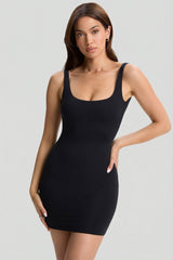 Modal Low-Back Bodycon Mini Dress in Black