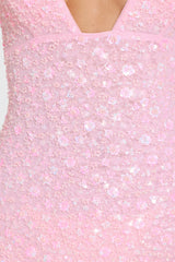 Embellished Mini Dress in Bubblegum Pink