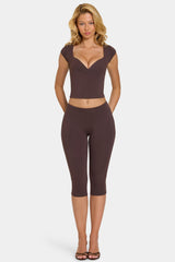 Modal Capri Leggings in Chocolate