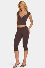 Modal Capri Leggings in Chocolate