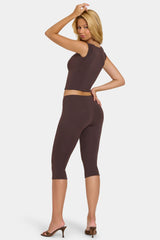 Modal Capri Leggings in Chocolate