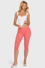 Modal Capri Leggings in Red Gingham