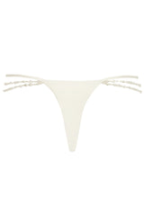 Multi-Strap Cheeky Bikini Bottoms in Pearl