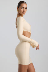 Cut-Out Hardware Detail Mini Dress in Buttercream