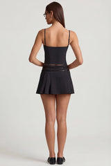 Cut-Top Camisole Top in Black