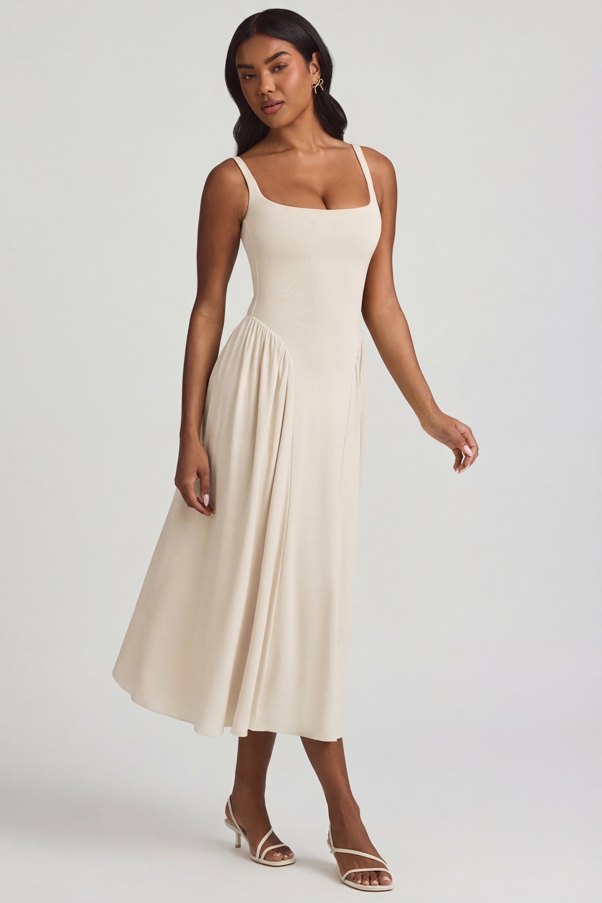 Modal A-Line Midaxi Dress in Ivory