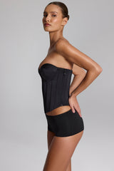 Slinky Jersey Low-Rise Hot Pants in Black