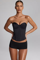 Slinky Jersey Low-Rise Hot Pants in Black