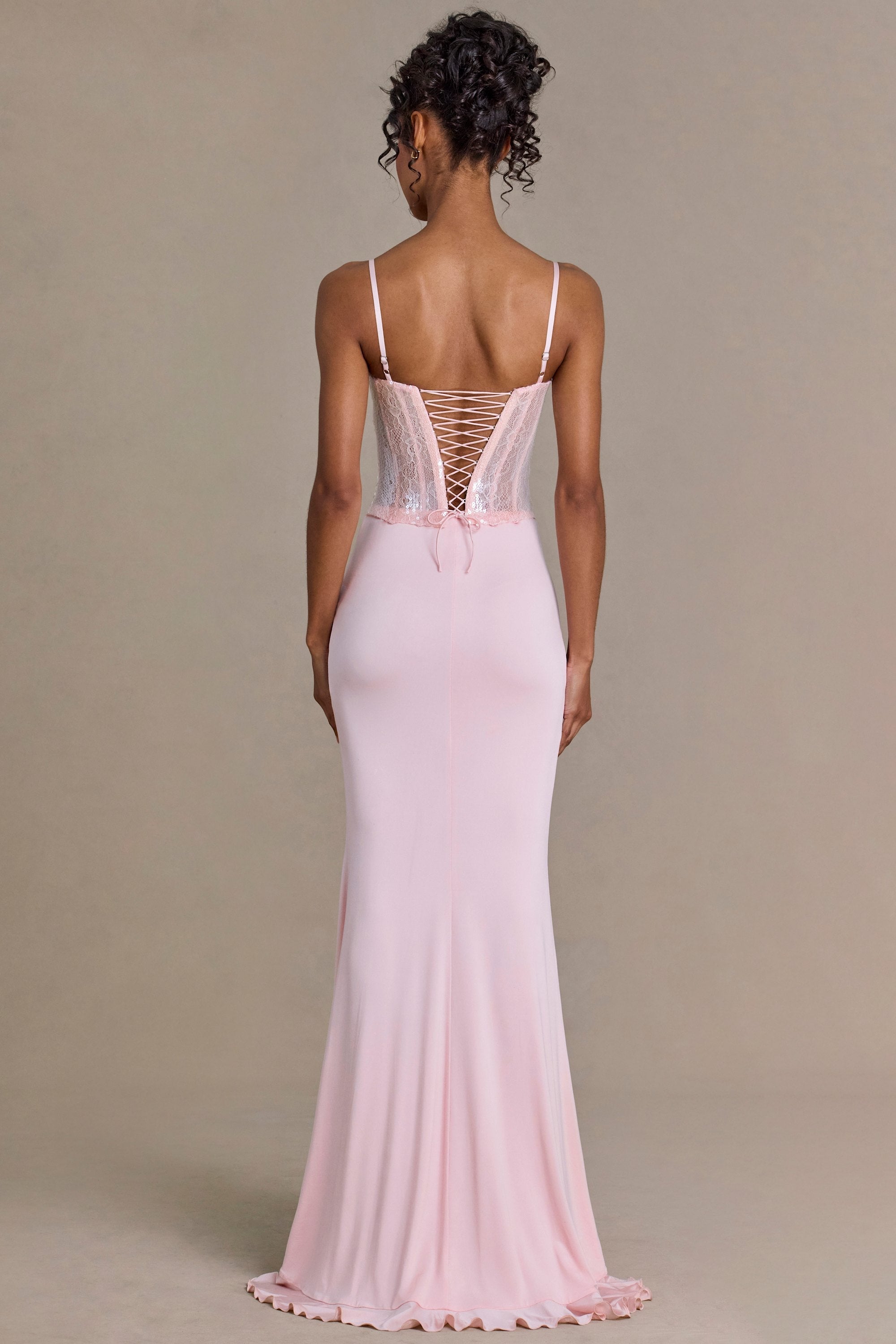 Embellished Lace Corset Gown in Blossom