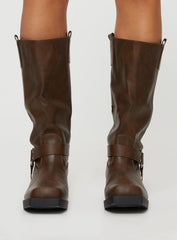 Wrecked Western Boots Brown