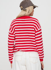 Freeze Knit Sweater Red