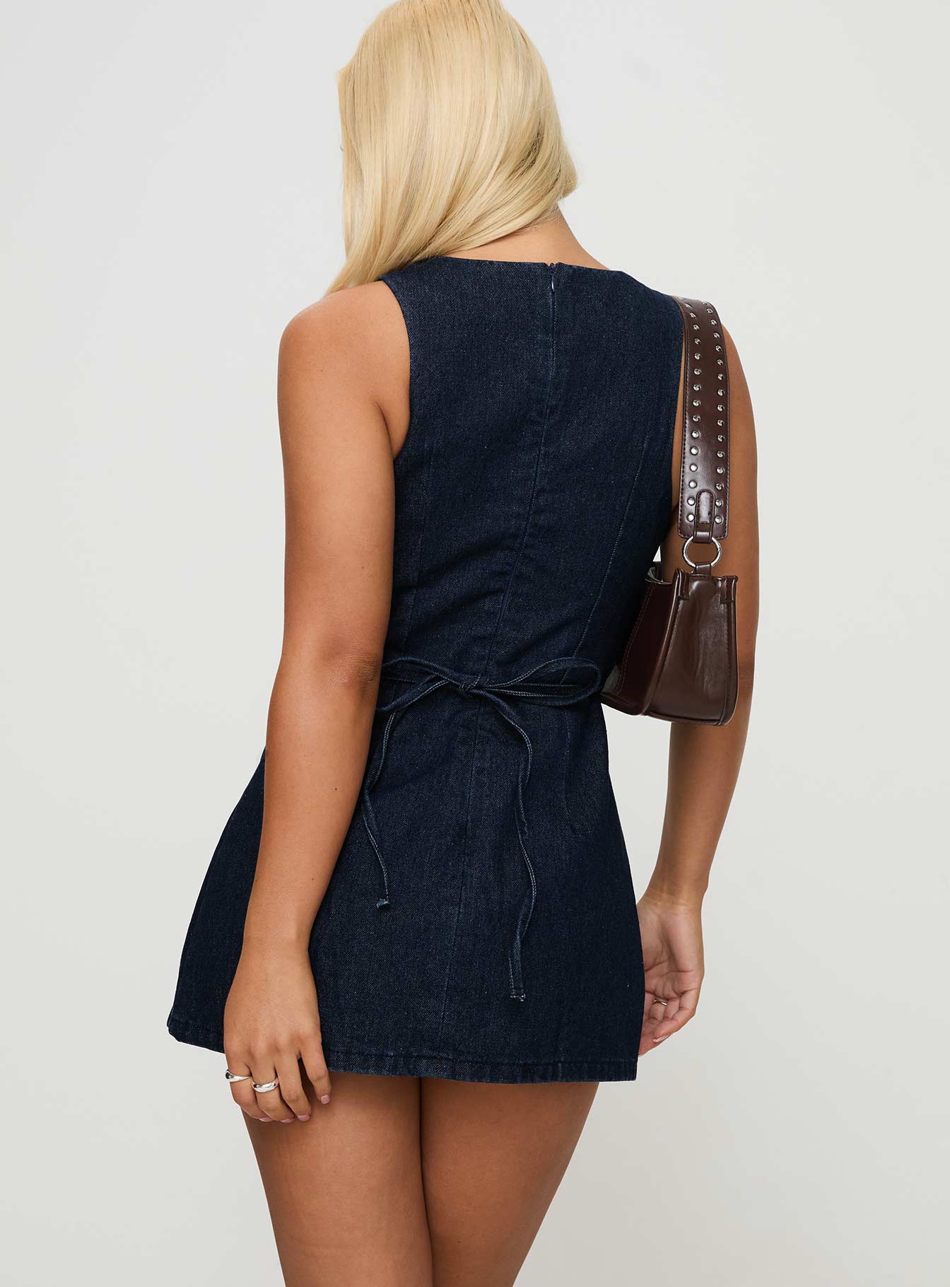 Ainsleigh Shift Denim Playsuit Mid Wash Petite