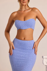 Embellished Strapless Corset Top in Powder Blue